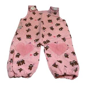 Vintage 80s/90s Pink Teddy Bear Overalls‎ for Galoob Baby Doll